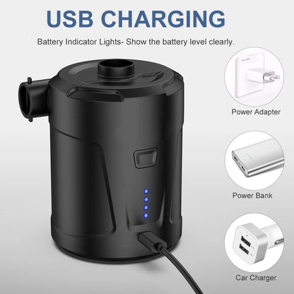 5200mAh Portable Car Air Compressor: USB Charging Quick Inflatable Pump - Wireless Electric Pump for Sofa, Mattress, Swimming Ring, Pool