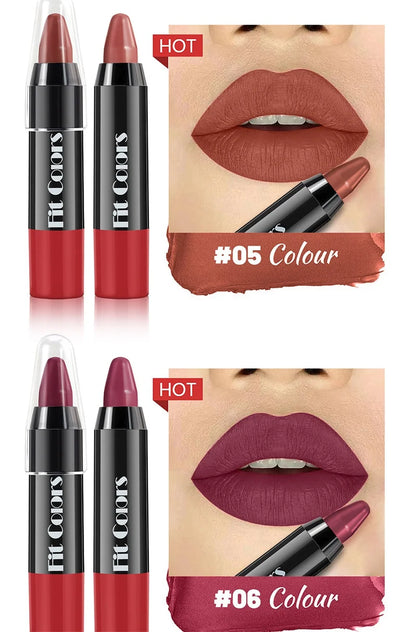 8-Color Velvet Matte Lipstick Pencil – Waterproof, Long-Lasting Sexy Red Lip Tint Non-Stick Makeup Pen