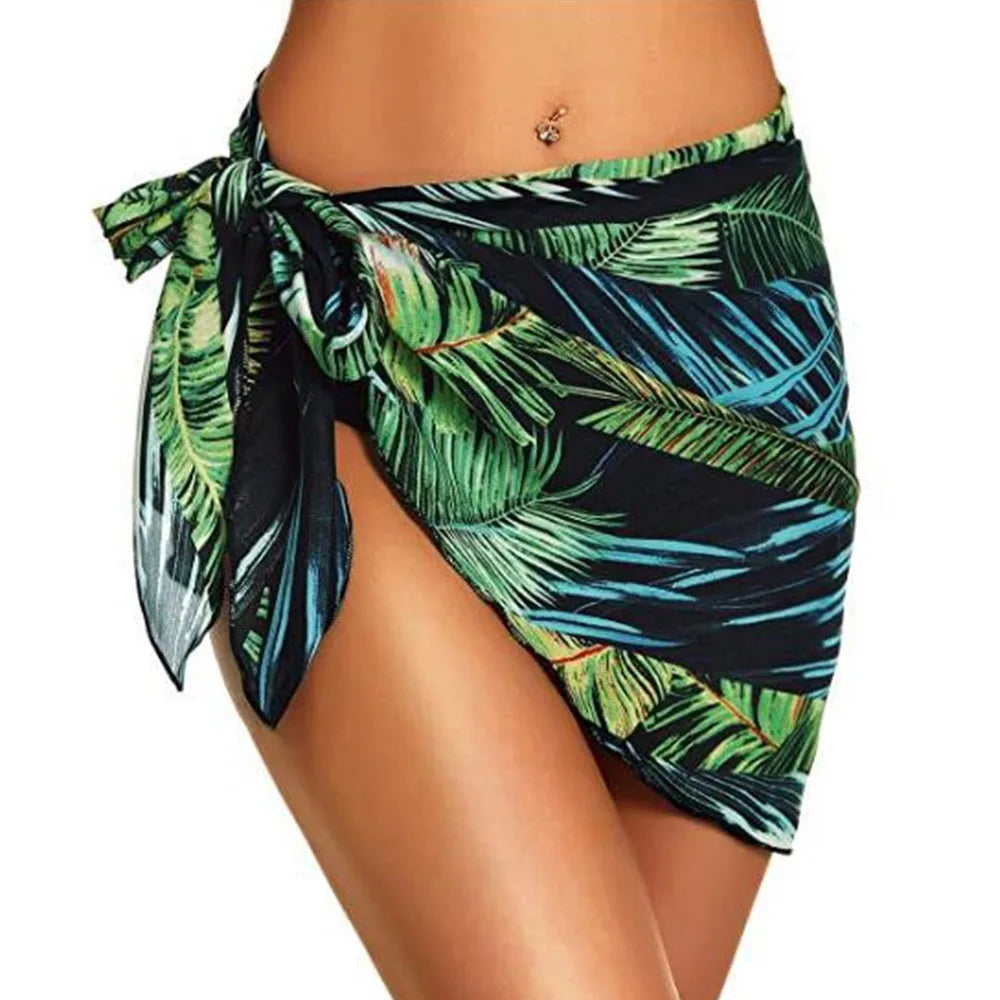 Summer Chiffon Sarong Skirt – Women’s Sheer Short Swimsuit Cover Up Beach Bikini Wrap Scarf
