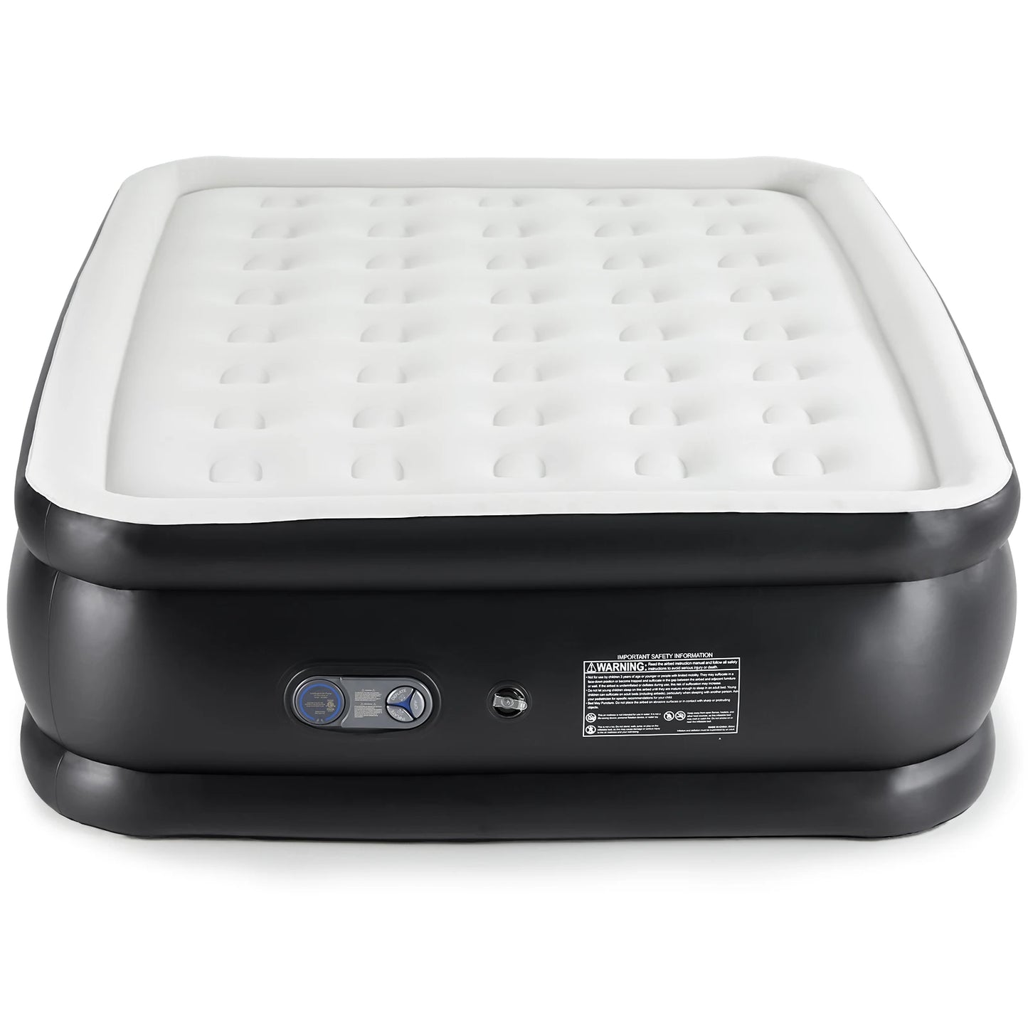 Queen Air Mattress - 22" Tall Inflatable Airbed with Built-In High-Capacity Pump for Home & Camping
