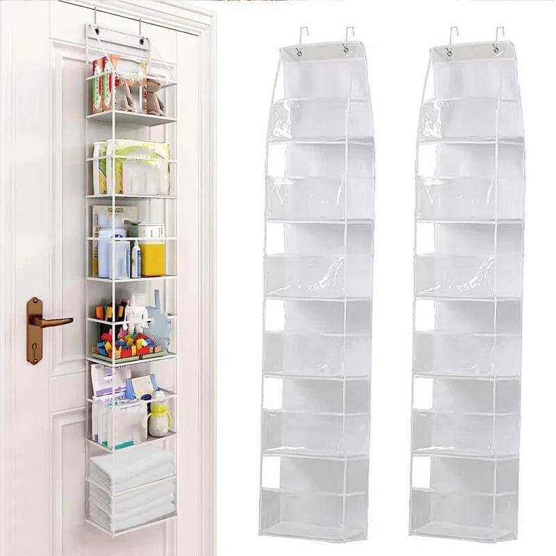 4-Layer Pink Foldable Hanging Storage Bag – Organizer for Bathroom, Snacks, Toys & Clothes
