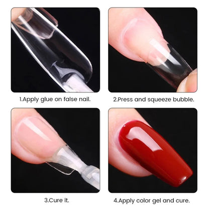 550pcs Soft Gel Nail Tips - Medium Short Almond & Coffin Full Cover Press On Nail Extension Kit