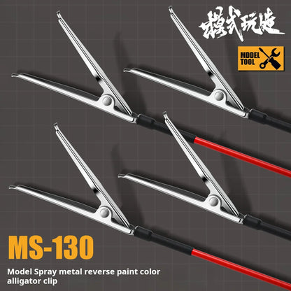 MSWZ MS130 Reverse Painting Clips – 10PCS Metal Spray Coloring Tool for Gundam Model Kits, DIY Craft Painting Accessories