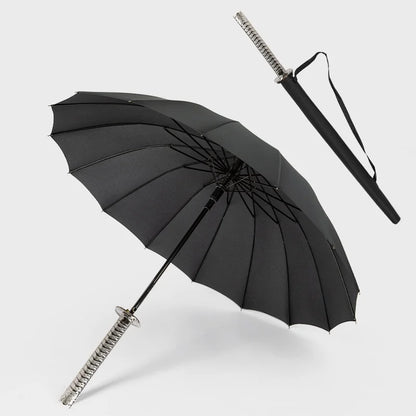 Katana Sword Umbrella - Long Handle Samurai Style UV Blocking Rain Parasol for Demon Slayer Ninja Fans