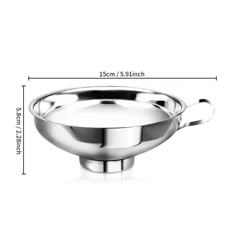 Stainless Steel Mason Jar Funnel - 1.49" & 2.12" Canning Funnel with Handle for Regular & Wide-Mouth Jars