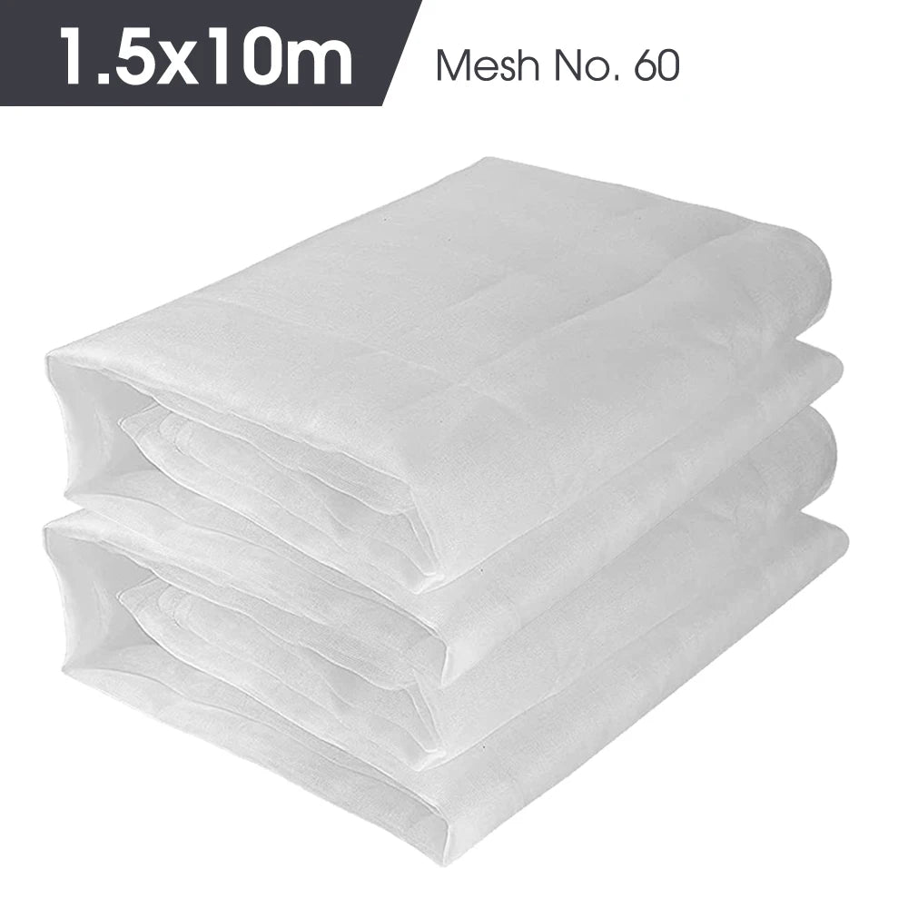 White 60 Mesh Garden Insect Netting – Greenhouse Protection Cover for Plants, Vegetables, Pest & Bird Control