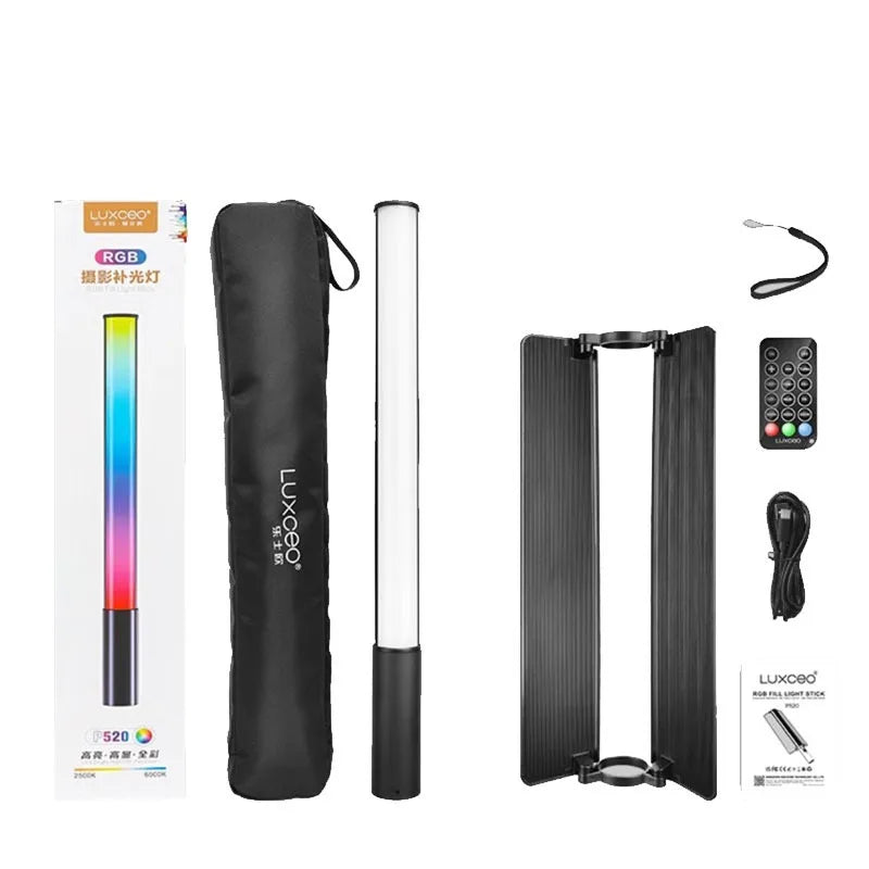 LUXCEO P520 RGB LED Video Light Stick 2500K-6500K Handheld Photography Studio Lamp Portable Camera Light for TikTok & Vlogging