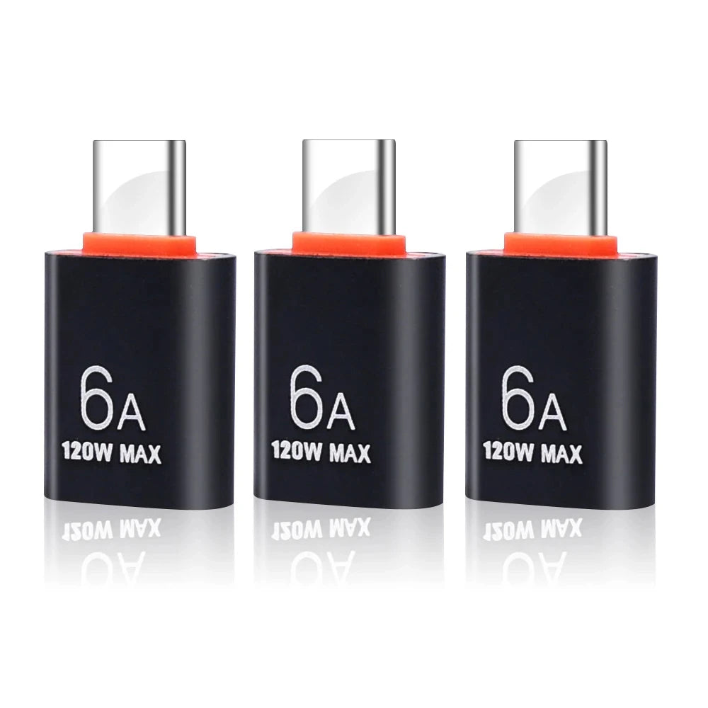6A USB 3.0 to Type-C & Type-C to USB OTG Adapter – Fast Charging Connector for Samsung, Xiaomi, PC & MacBook Pro