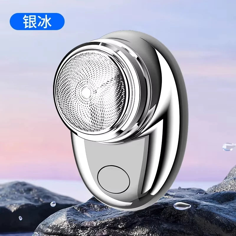 Waterproof Mini Electric Shaver – Portable Rechargeable Travel Beard & Facial Grooming Trimmer Tool