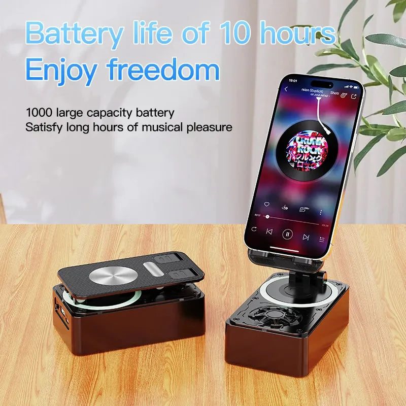 Adjustable Phone Stand with Bluetooth Speaker - Portable Desktop Holder for Phones and Tablets
