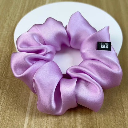 100% Mulberry Silk Hair Scrunchies – 19 Momme Elastic Hair Ties for Women & Girls, Large Soft Ponytail Holders Luxury Hair Accessories