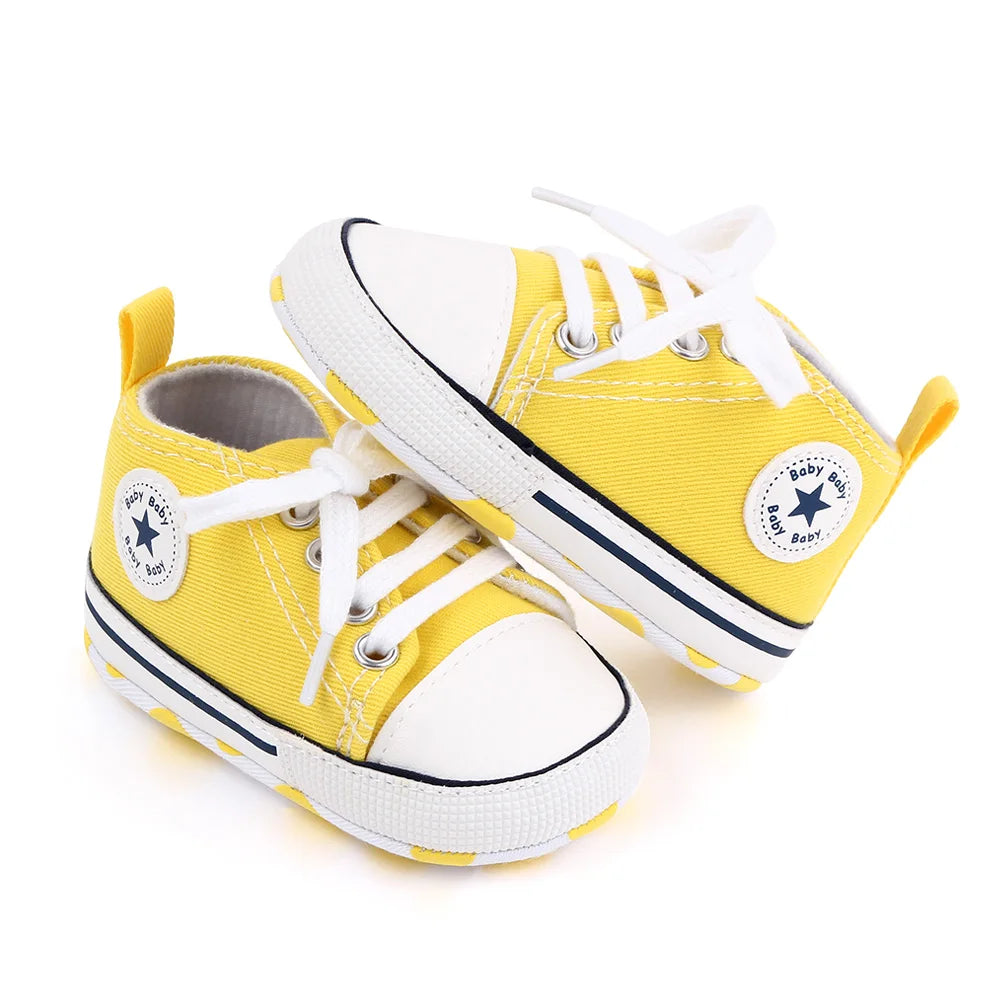 New Baby Shoes for Boys & Girls – Classic Canvas Casual Sneakers, Soft Sole Non-Slip Toddler Walkers D2486