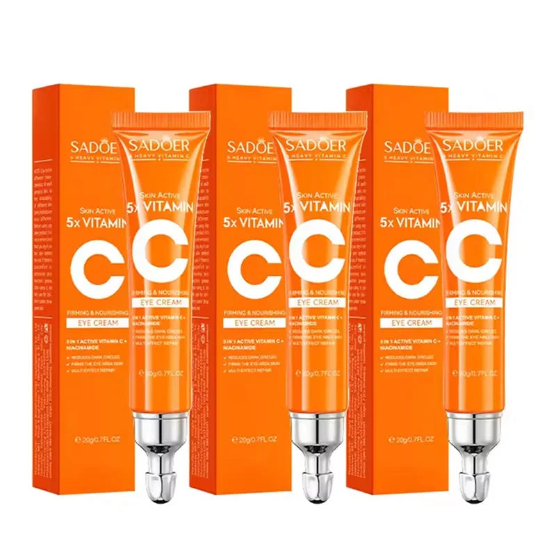 SADOER Vitamin C Eye Cream - Anti Dark Circle, Eye Bag Removal & Brightening Moisturizing Skincare Treatment