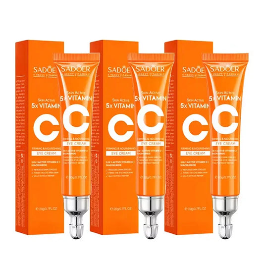 SADOER Vitamin C Eye Cream - Anti Dark Circle, Eye Bag Removal & Brightening Moisturizing Skincare Treatment