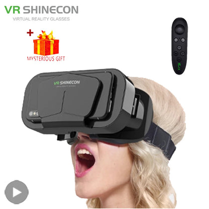 Shinecon 3D VR Glasses – Virtual Reality Headset with Controller for Smartphone Gaming