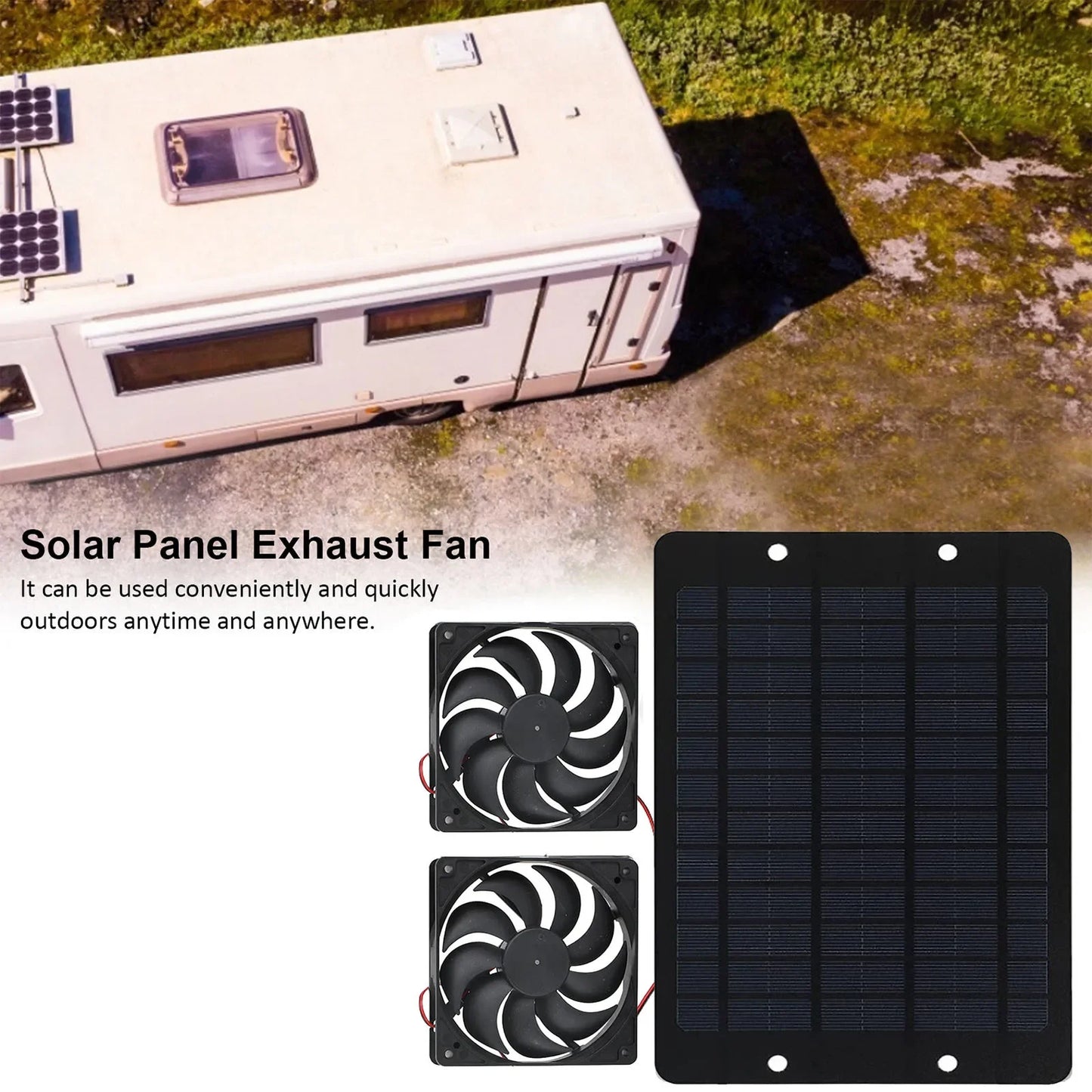Solar Powered Mini Exhaust Fan – Portable Ventilator with Solar Panel Air Extractor for Chicken Coop, Dog House, RV & Greenhouse Cooling
