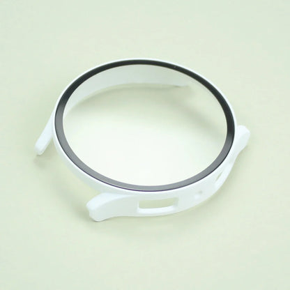 Samsung Galaxy Watch Tempered Glass Case - 40mm/44mm Screen Protector with Hard Protective Bumper for Galaxy Watch 7/6/5/4