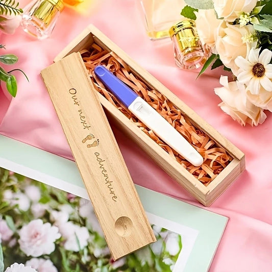 Wooden Pregnancy Keepsake Box - Creative Announcement Gift & Jewelry Organizer for New Moms