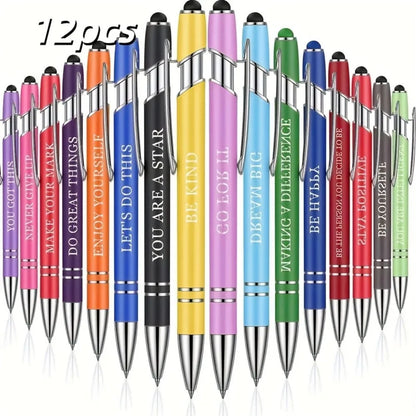 Engraved Metal Ballpoint Pens - 12-Pack Personalized Business, Anniversary & Graduation Gift Pens