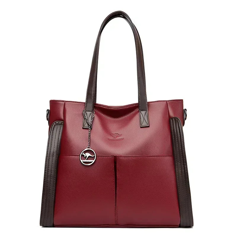 Luxury Women’s Leather Casual Tote Bag – High Quality Large Shoulder & Crossbody Handbag