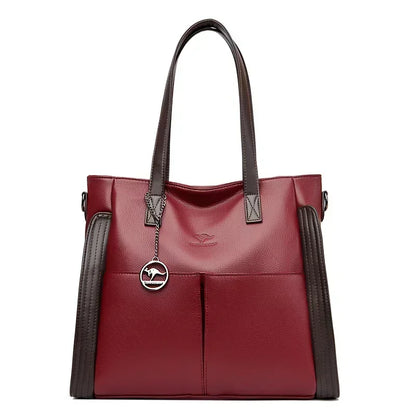 Luxury Women’s Leather Casual Tote Bag – High Quality Large Shoulder & Crossbody Handbag