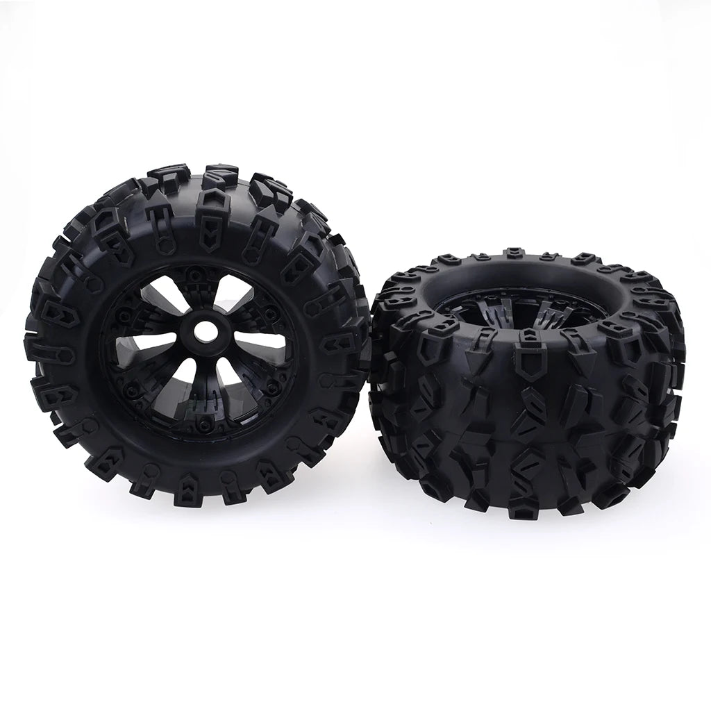 4pcs 1/8 Scale 17mm Hex RC Truck Tires & Wheels Set – Glued for Traxxas Maxx, Tmaxx, E-Revo, Revo 3.3, JLB Cheetah Monster
