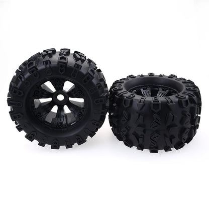 4pcs 1/8 Scale 17mm Hex RC Truck Tires & Wheels Set – Glued for Traxxas Maxx, Tmaxx, E-Revo, Revo 3.3, JLB Cheetah Monster