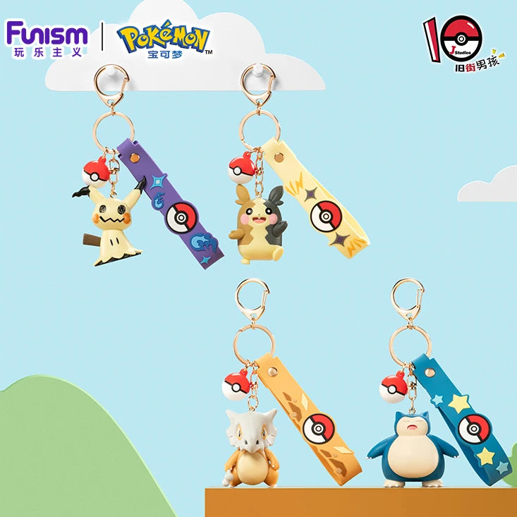 Genuine Pokémon Keychain Figures – Morpeko, Gengar, Meowth, Cubone & Jigglypuff Anime Action Toy Keyring Fragrance Pendant Gift