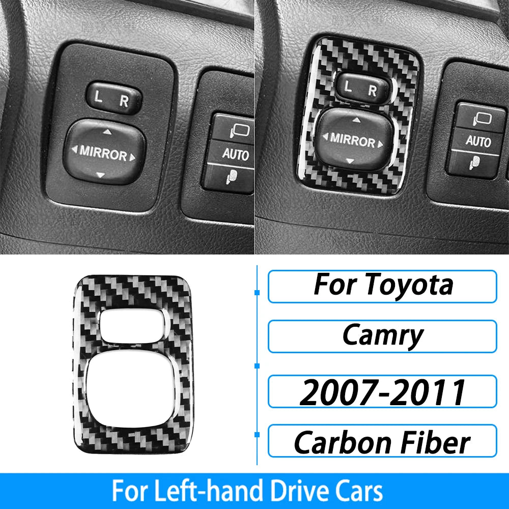 Toyota Camry 2007–2011 Carbon Fiber Interior Trim Set - Center Console, Gear Shift & Air Vent Decorative Covers
