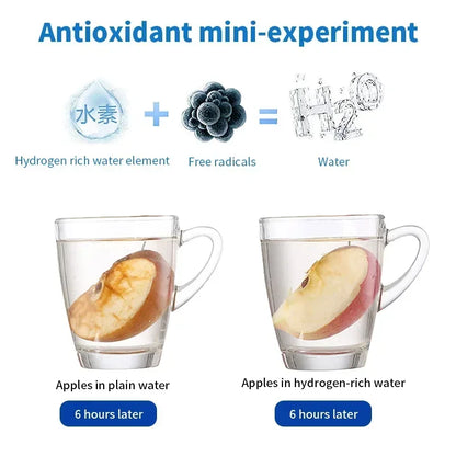 Hydrogen Oxygen Water Cup - H2 Inhalation Device with SPE PEM Dual Chamber Ionizer for Healthcare