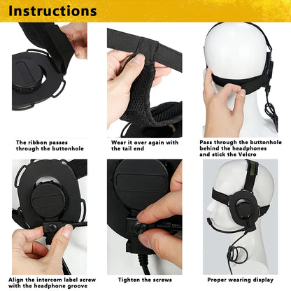 Tactical Bowman Elite II Headset – U94 PTT Communication Headphone for Kenwood & Baofeng UV-5R Radio Accessory