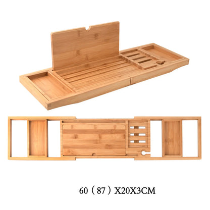 Expandable Luxury Wooden Bathtub Caddy Tray – Non-Slip Spa Organizer with Tablet & Soap Holder (23.62''-34.25'')