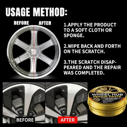 Universal Alloy Wheel Repair Kit - Scratch Remover, Repair Wax & Oxidation Paste Tools