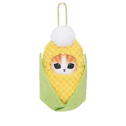Yoyo Japanese Style Mofusand Plushie Shark Cat Keychain — Cute Fruit & Vegetable Soft Pendant Gift for Girls