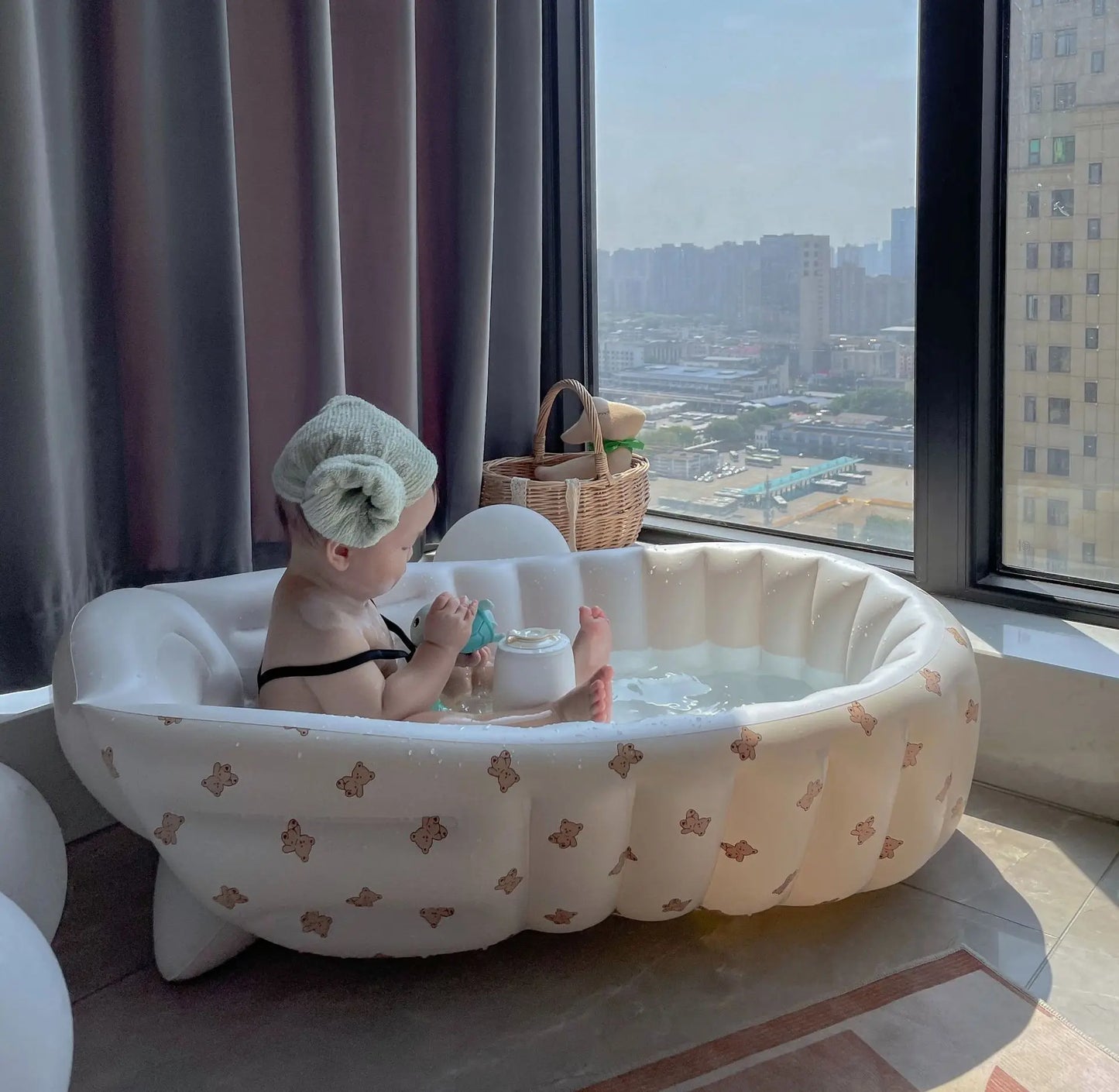 Animal Baby Inflatable Bathtub – Portable Outdoor Swimming Pool for Newborns & Kids