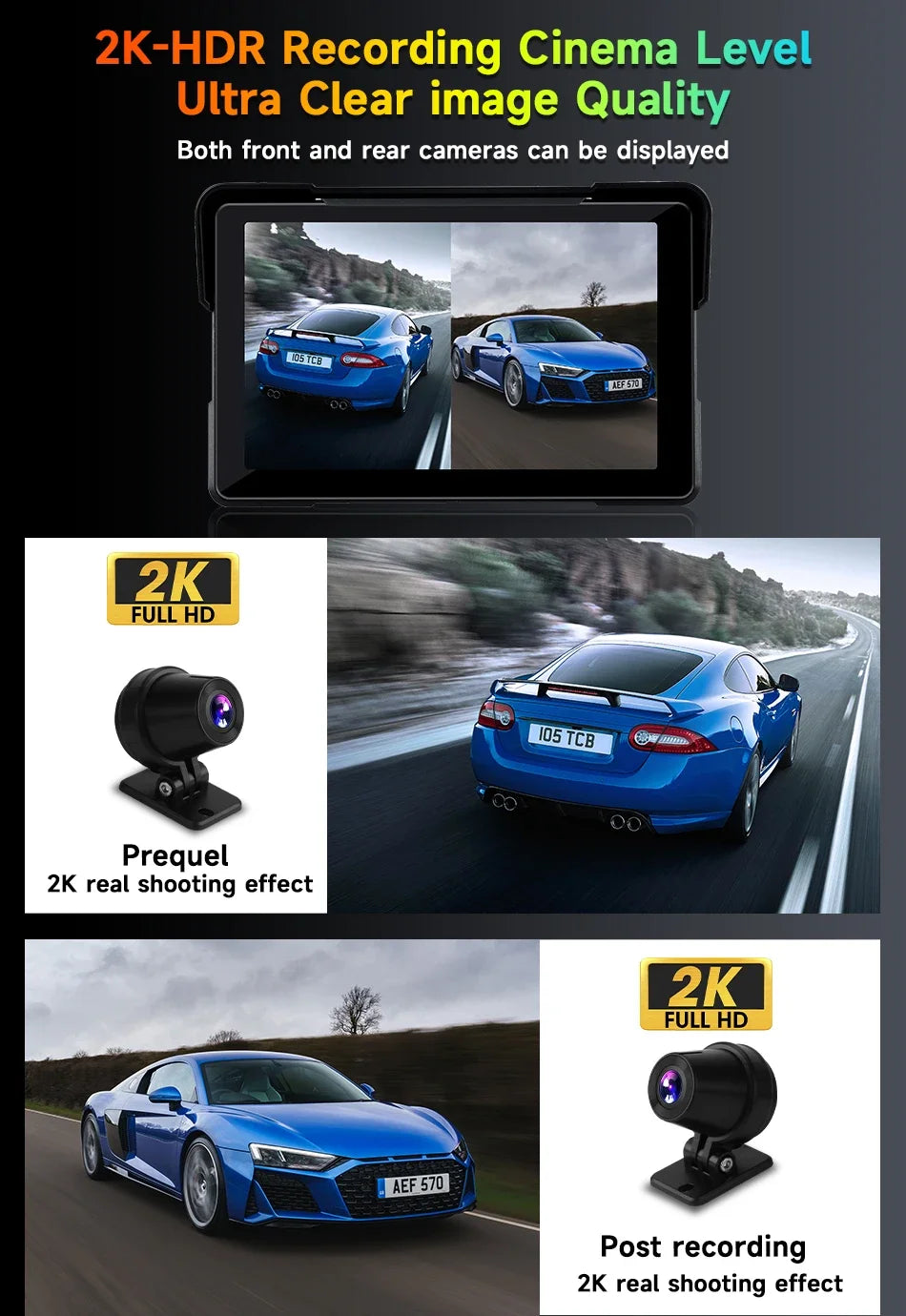 5/7 Inch Motorcycle CarPlay DVR Navigation GPS Monitor – Wireless Android Auto, Airplay, IPX7 Waterproof Portable Display