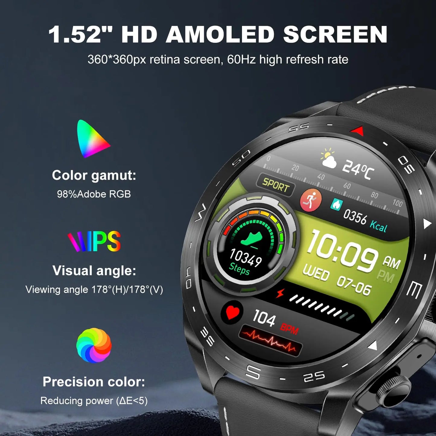 2024 Smart Watch with TWS 2-in-1 Bluetooth Earphones — HIFI 9D Sound & Bluetooth Call for Men & Women Sports Fitness