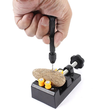 Mini Aluminum Hand Drill 0.3–3.4mm – Keyless Chuck Micro Rotary Tool with HSS Twist Drill Bit Set for Wood & DIY Crafts
