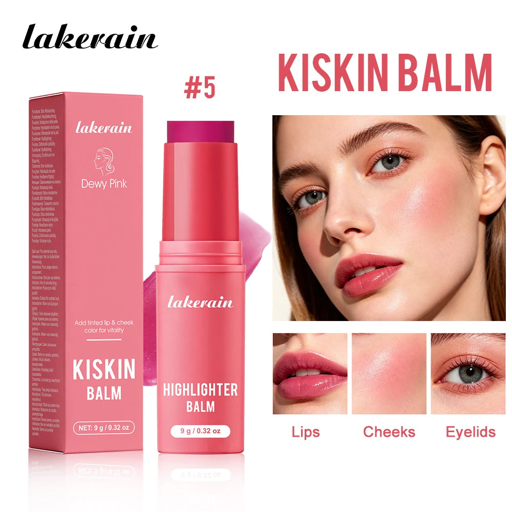 Wrinkle Bounce Multi Balm Stick - Deep Hydrating Pink Facial Balm and Makeup Base for Smooth, Glowing Skin