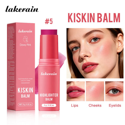 Wrinkle Bounce Multi Balm Stick - Deep Hydrating Pink Facial Balm and Makeup Base for Smooth, Glowing Skin