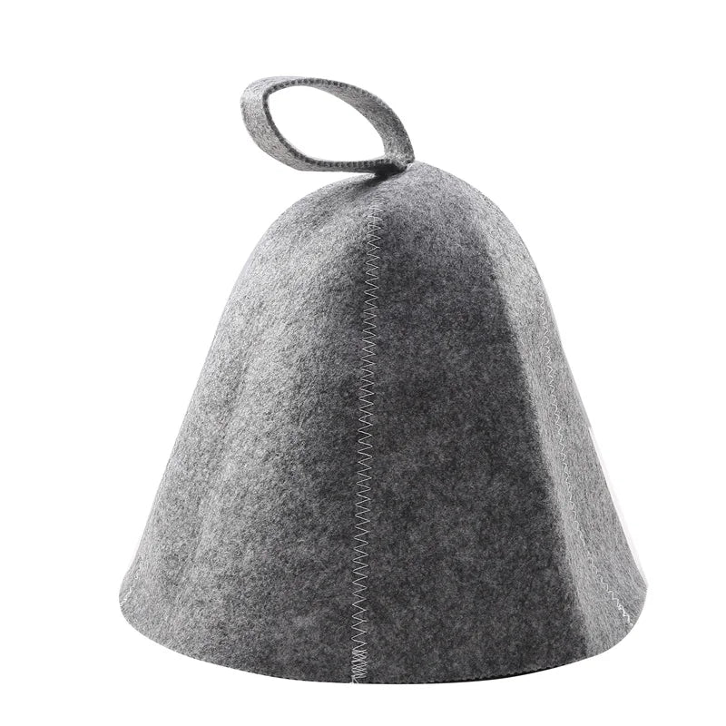 Felt Head Protection Shower Cap – Russian Style Sauna Hat for Heat & Steam, Sauna Vaporarium Accessories