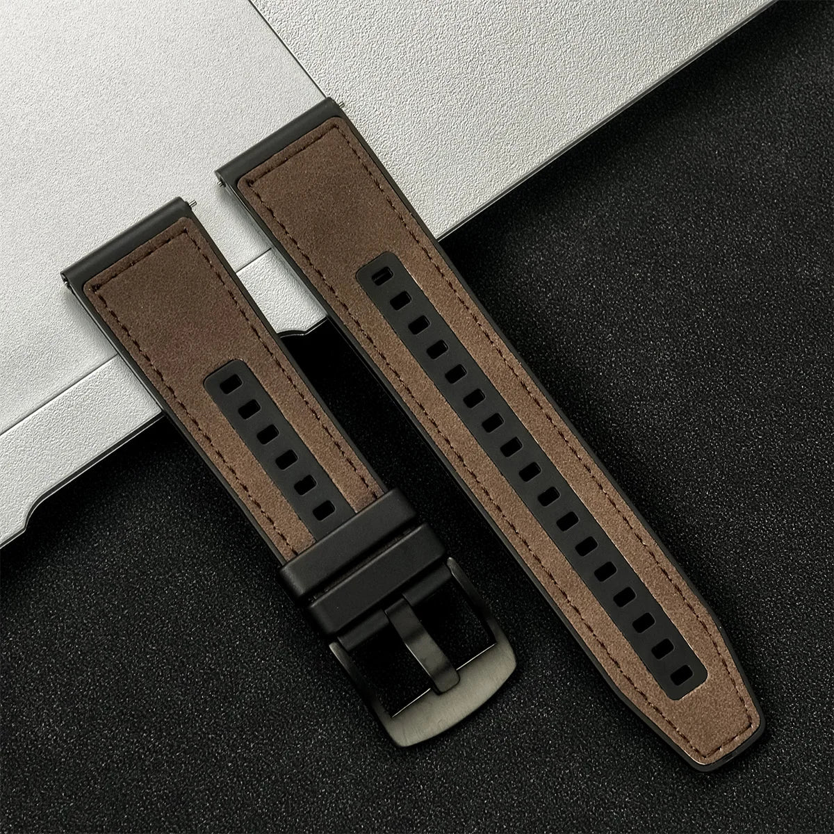 Leather Watch Strap 20mm/22mm - Vintage Replacement Band for Samsung Galaxy Watch 7/6/5/4 and Xiaomi Redmi Watch 3 Lite/Active