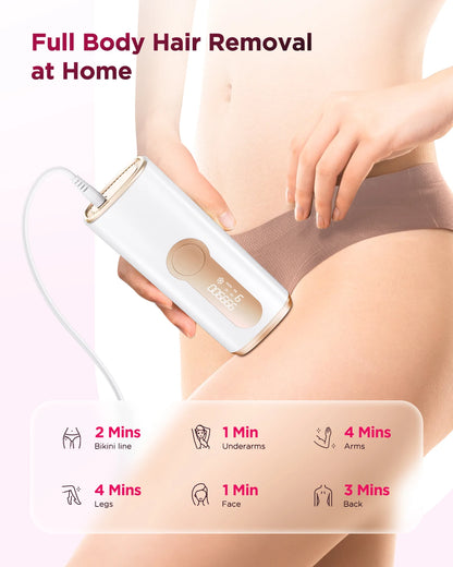 990000 Flash Laser IPL Hair Removal Machine – Painless Permanent Body & Facial Epilator for Men & Women | Bikini, Underarm & Full Body At-Home Hair Remover Device