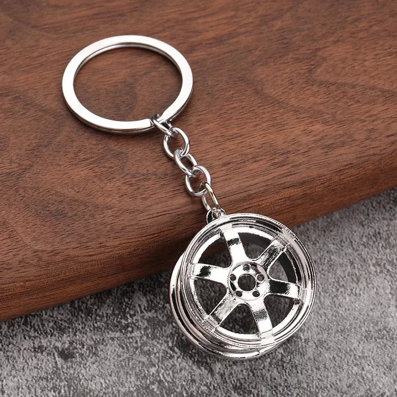 Creative Gear Head Keychain – Speed Gearbox & Turbo Hub Brake Disc Pendant for Car Keys, Shock Absorber Keyring