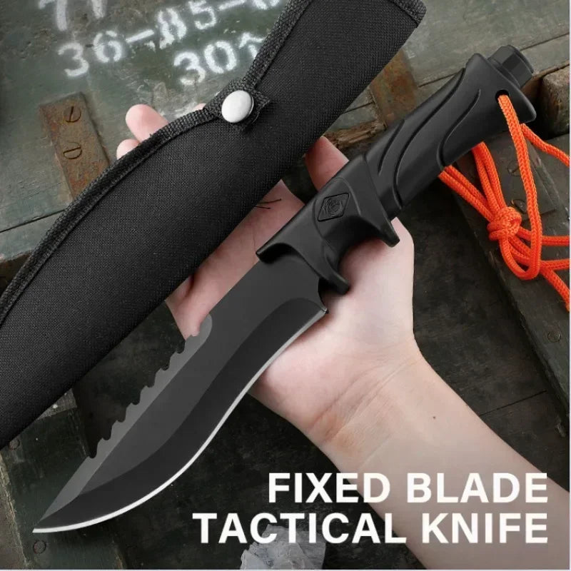 Outdoor Tactical Straight Knife — Portable EDC Survival & Self-Defense Tool