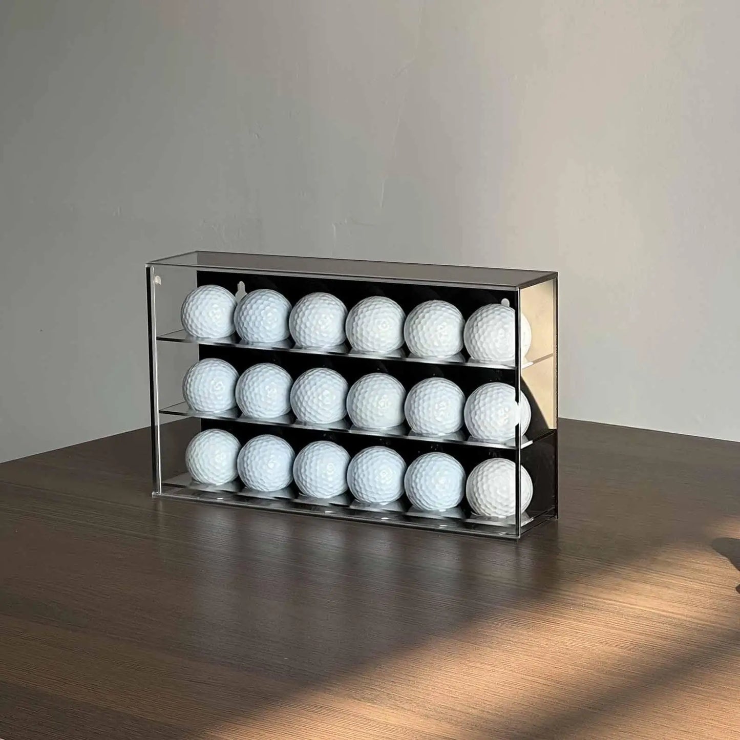 Acrylic Golf Ball Display Case 3-Layer Storage Box – Tabletop Cabinet Rack Holder for Collectors, Sports Memorabilia and Gift Decoration Organizer