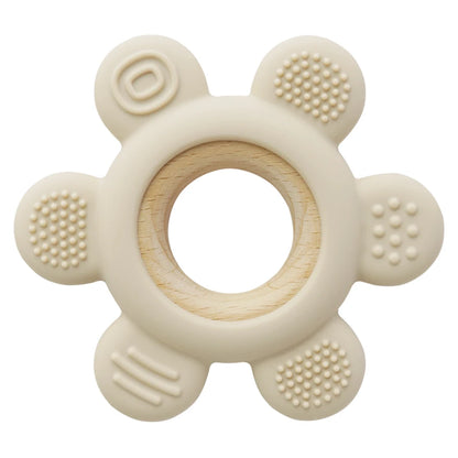 Baby Silicone Teether Necklace - Rudder Shape BPA Free Sensory Chewing Toy for Infant Teething Relief