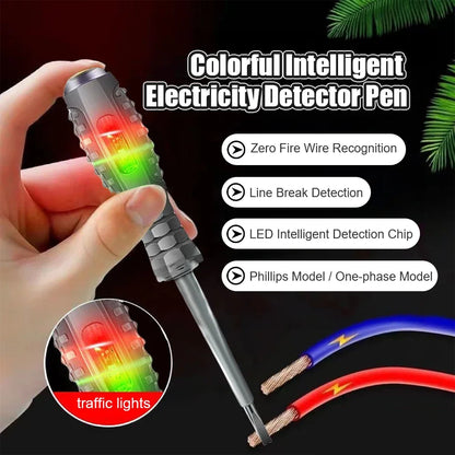2PCS Electrician Voltage Tester Screwdrivers – 12-220V AC/DC Insulated Word & Cross Tips for Safe Electrical Work