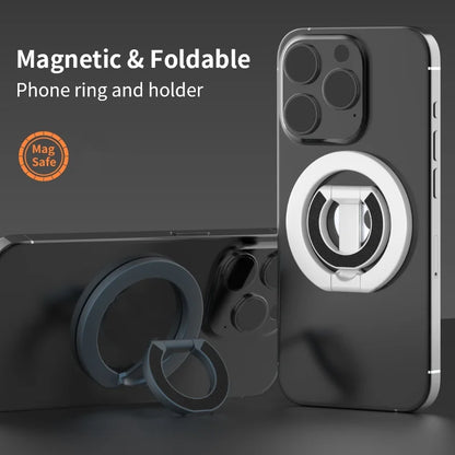 Double-Sided Magnetic Phone Ring Holder – MagSafe Kickstand Grip for iPhone, Huawei & Xiaomi