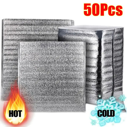Aluminum Foil Insulated Cooler Bag – Folding Thermal Food & Drink Carrier for Picnic, Delivery & Portable Storage